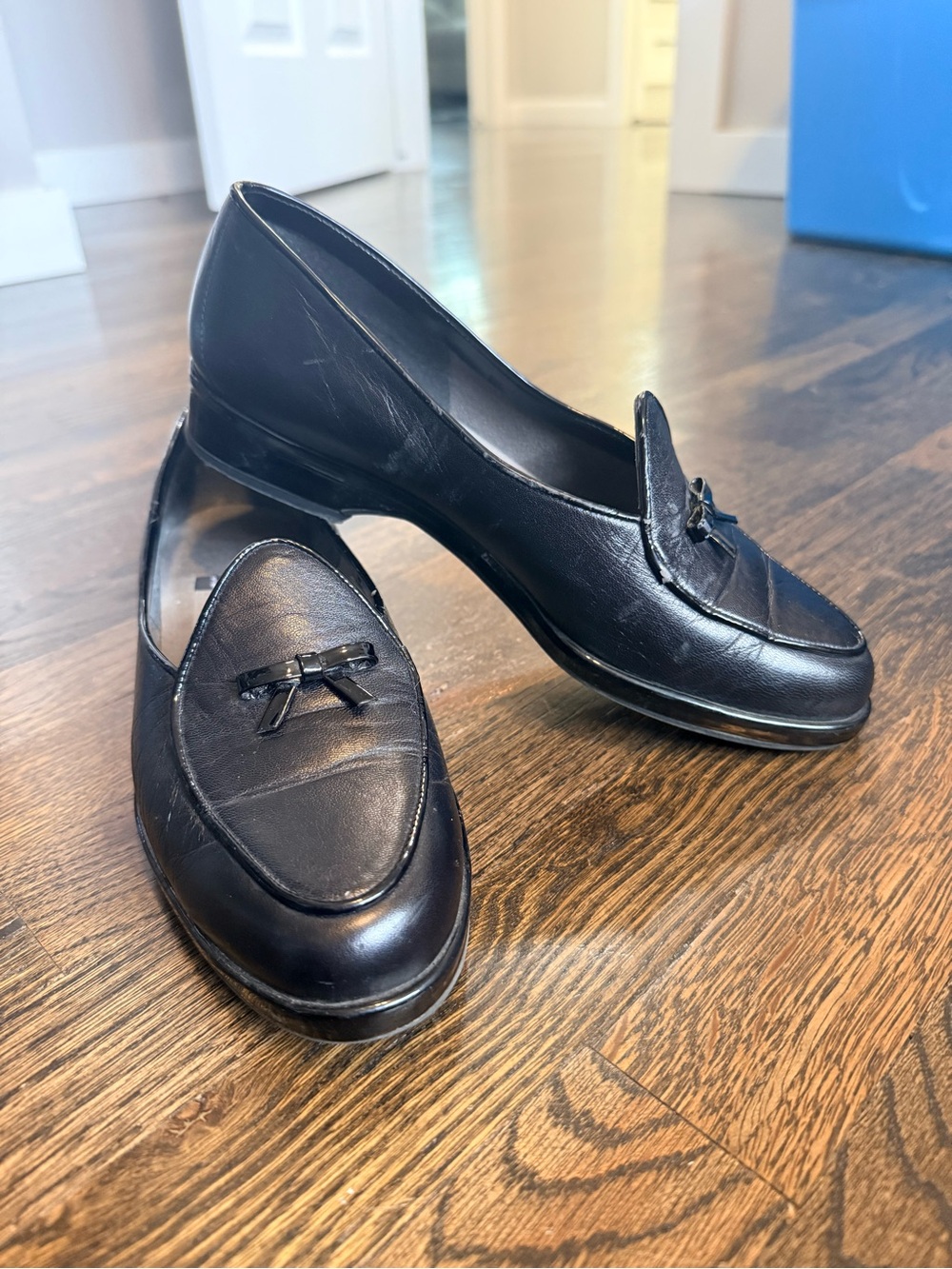 Stuart Weitzman Black Leather Loafers